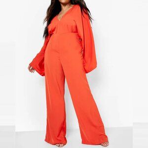 Party Formal Style Flare Batwing Sleeve Wide Leg Jumpsuit